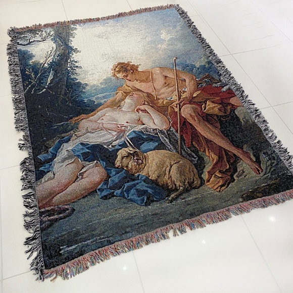 Custom woven 'Daphnis & Chloe' Boucher throw - Picture 2 of 8